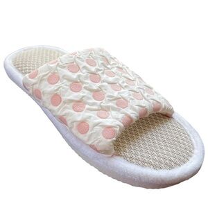 Pink Polka Dot Pattern Slip-On Casual Home Slippers Slides Shoes